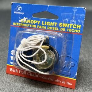 Westinghouse 70290 Replacement Canopy Light Switch Pull Chain Brass Finish NOS